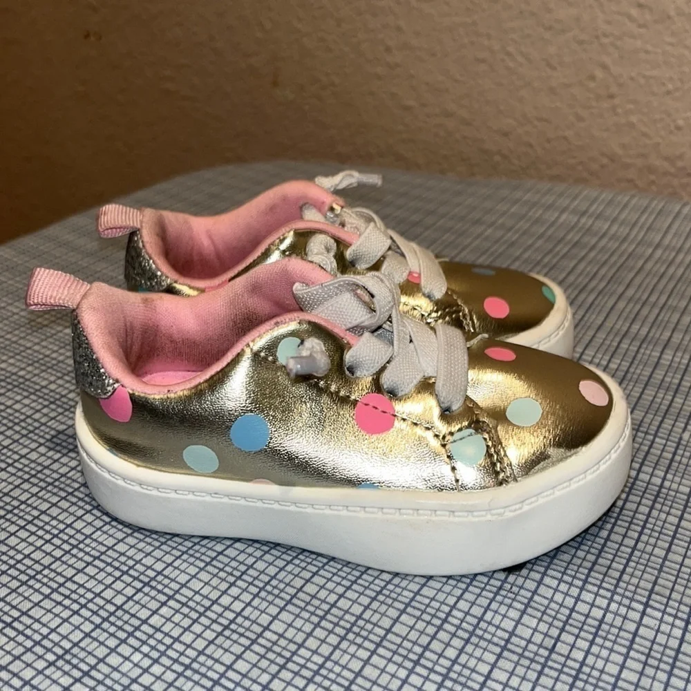 Carter’s Gold Polka Dot Baby Sneakers Size 4